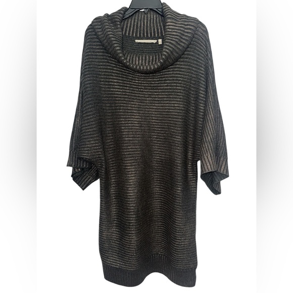 Soft Surroundings Cowl Neck Shimmer Tunic Size XL Dolman Sleeve Bronze Brown - Picture 1 of 5